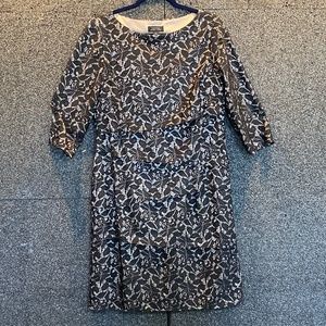 Tahari Black Lace over Nude Dress, 3/4 Sleeves 12